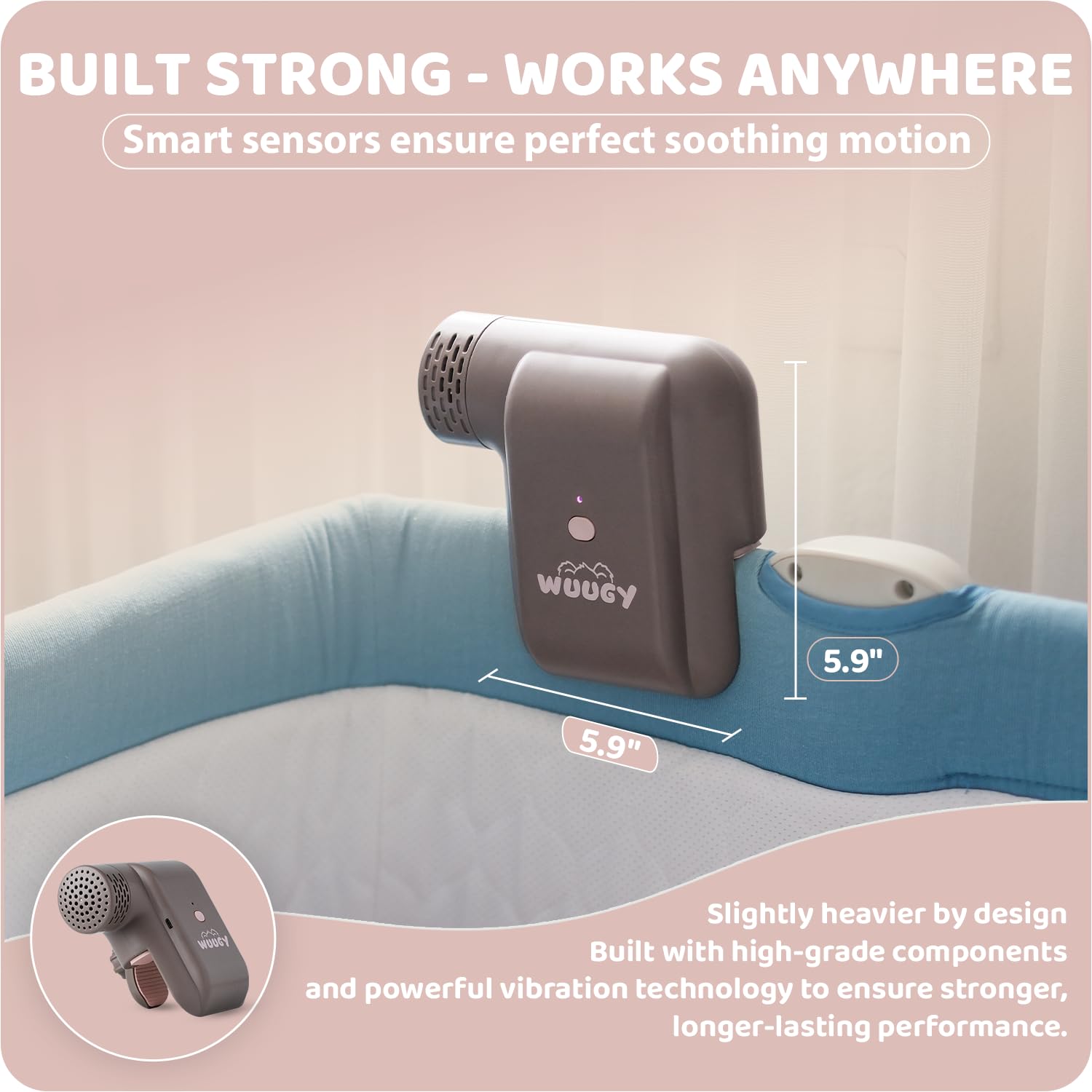 eztrading Wuugy Melody compatible with cribs and strollers for versatile setup.
