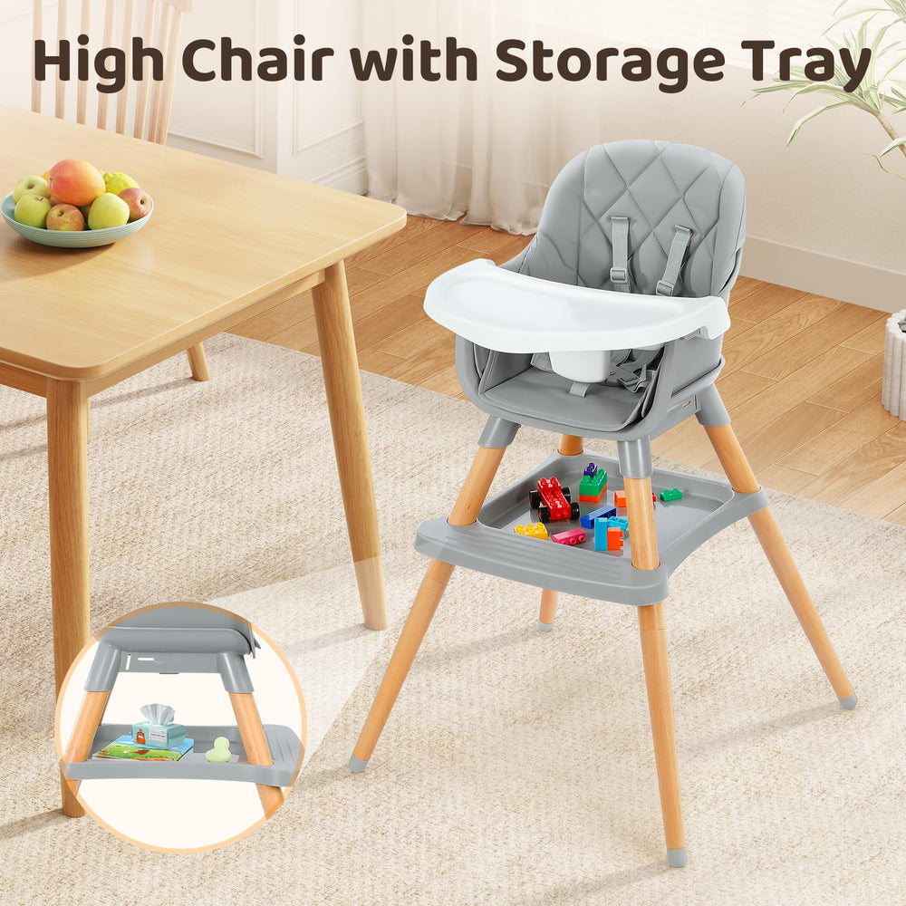 Ezebaby 6 in 1 high chair booster seat enables table dining with secure focus.