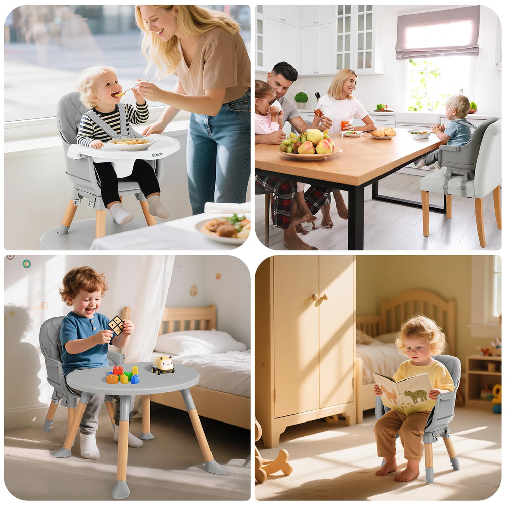 Ezebaby high chair fits in kitchen or dining room with style.