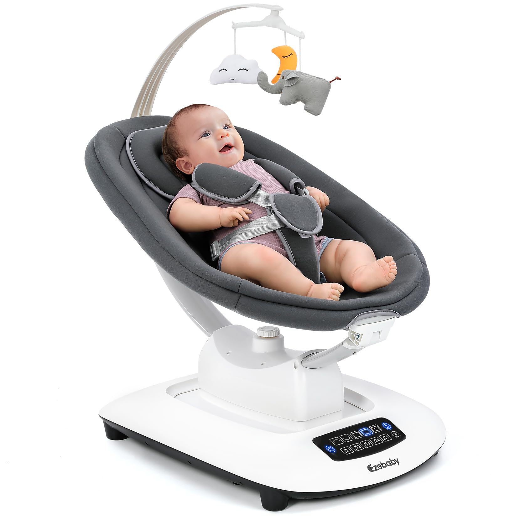 Ezebaby electric baby swing with 5 motions soothing newborns with varied rhythms