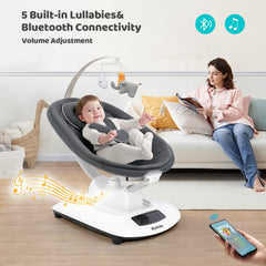 Ezebaby swing with Bluetooth music and lullabies for calming melodies