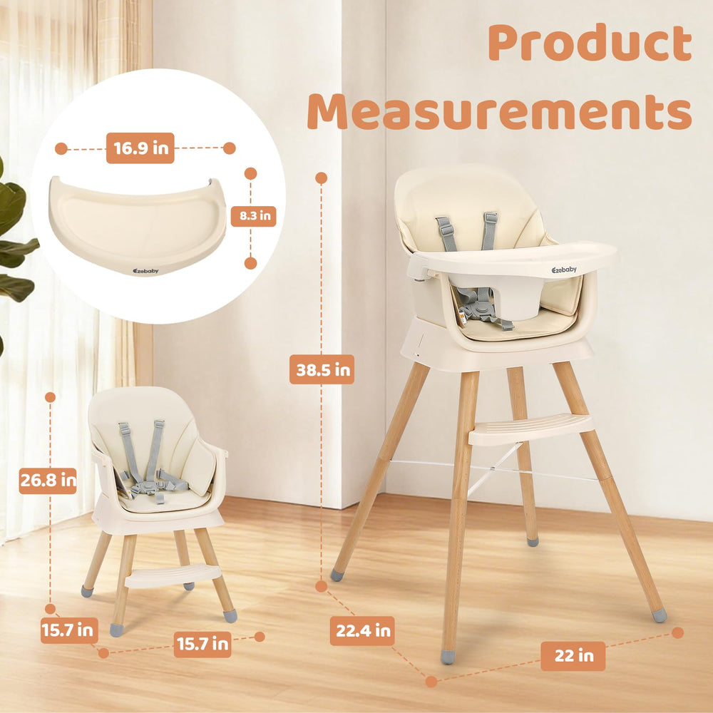 Ezebaby High Chair dishwasher-safe tray makes mealtime cleanup quick.