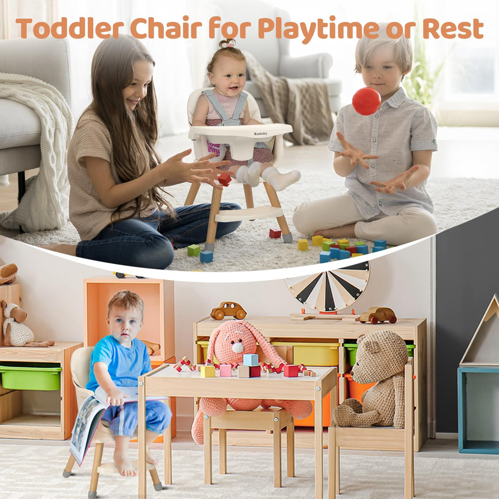 Ezebaby High Chair easy-assembly frame for quick setup.