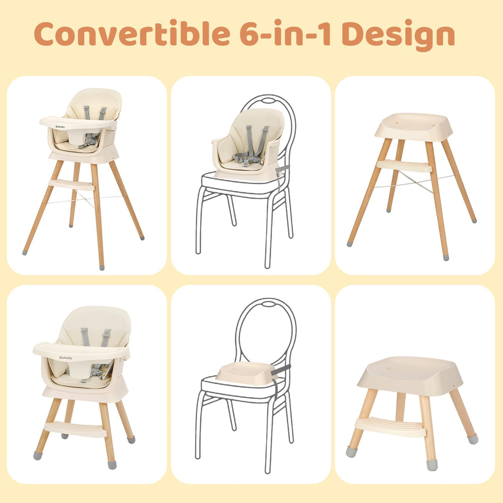 Ezebaby High Chair removable cushions provide soft support during meals.