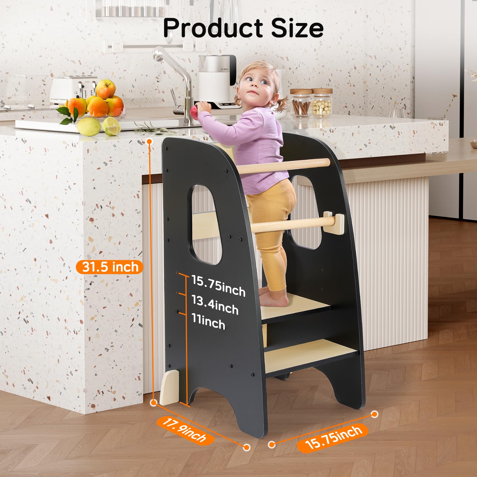 Ezebaby non-slip-pads prevent shifting on slick kitchen floors.