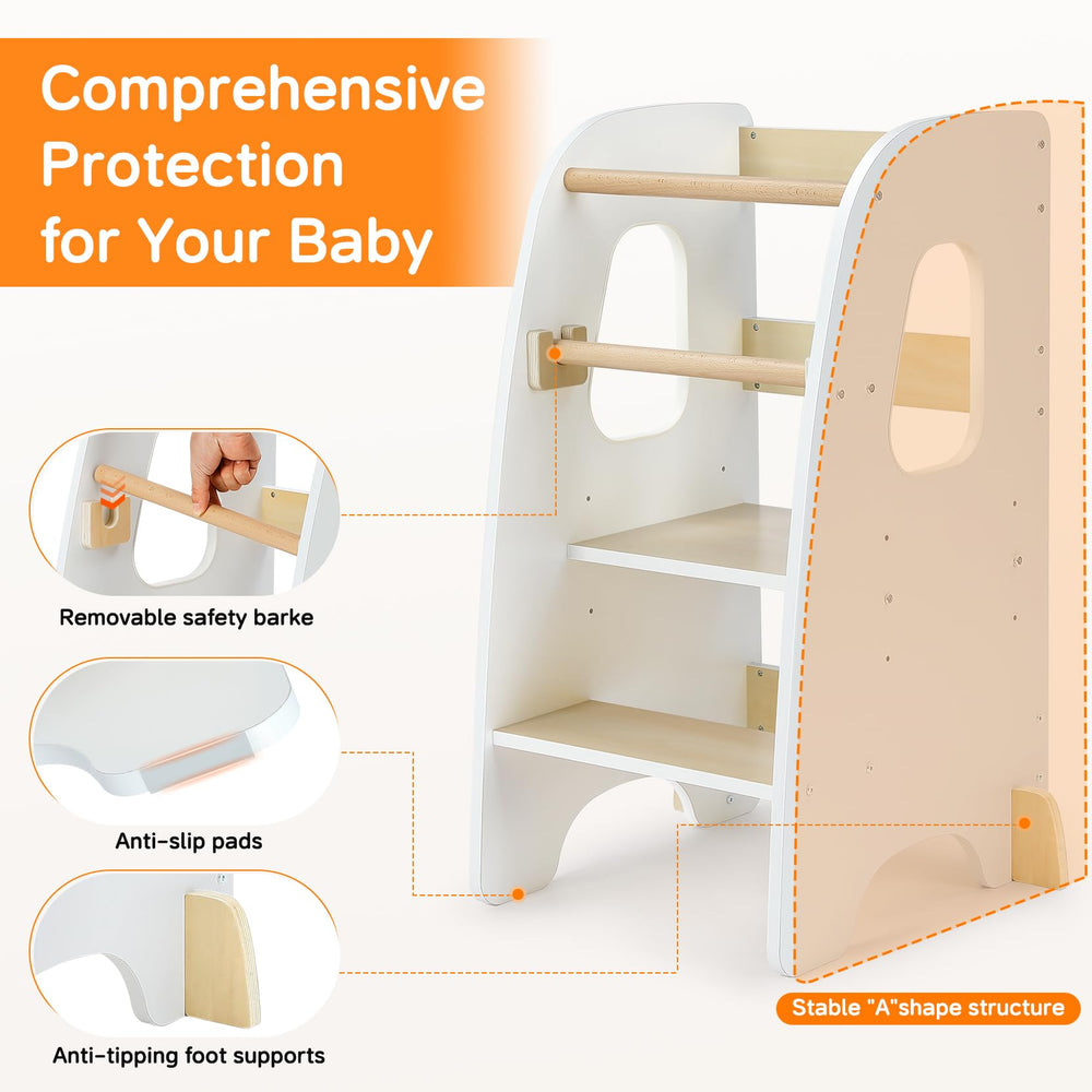 Ezebaby safety rail removal demonstrates versatile use as a regular step stool
