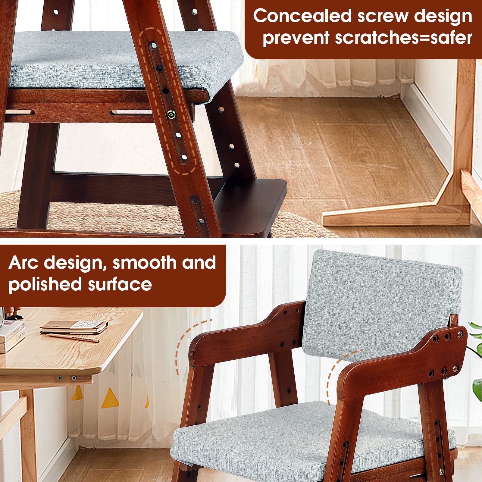 Ezebaby wooden high chair easy to clean with smooth finish.