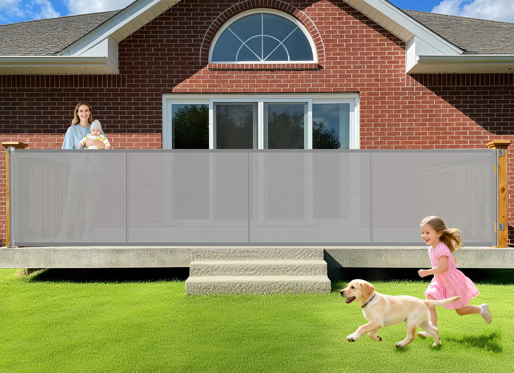 EZIGO 196-inch retractable gate assembly demonstrates seamless fit for wide openings.