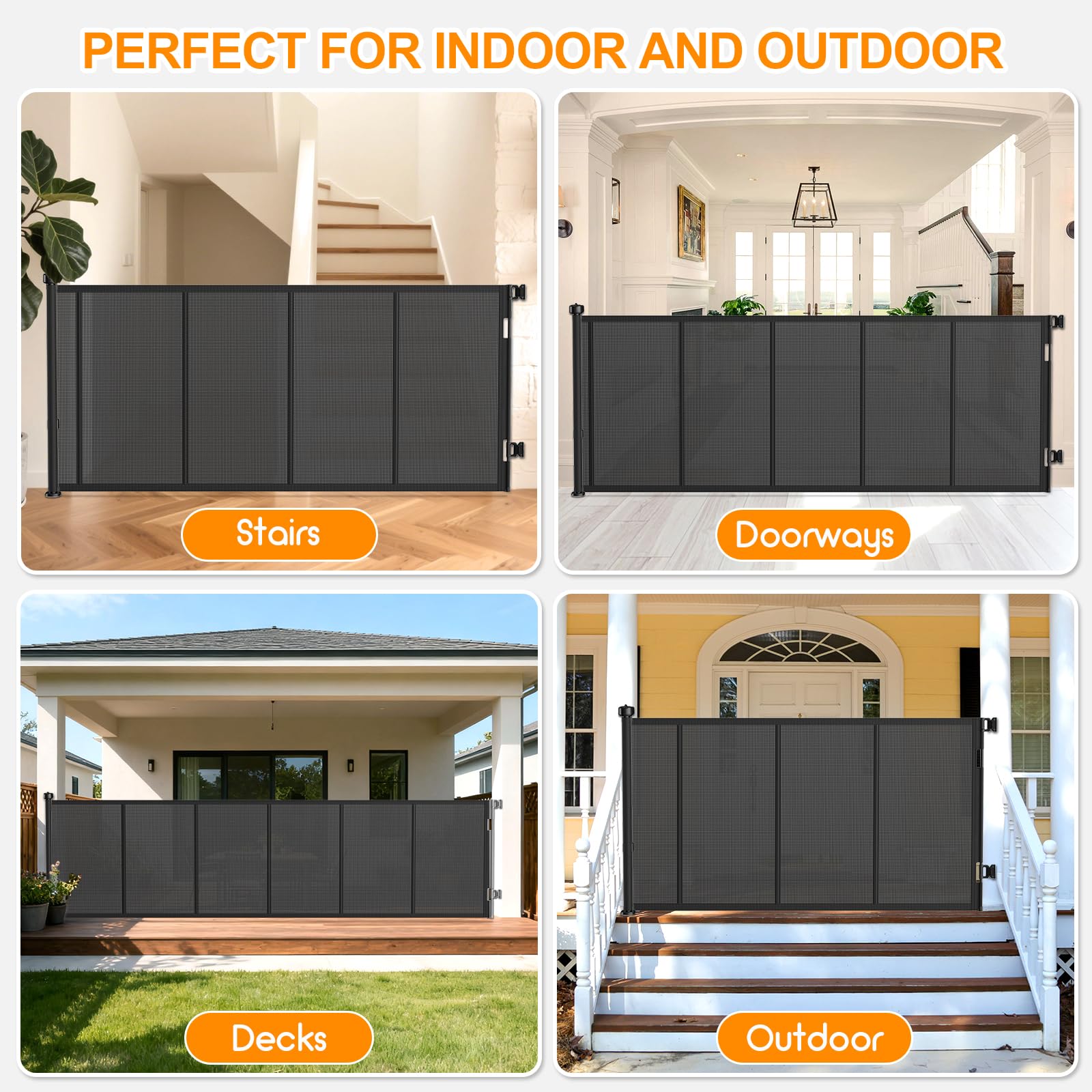 EZIGO baby-pet safe gate ideal for stairs and hallways in open-plan homes.