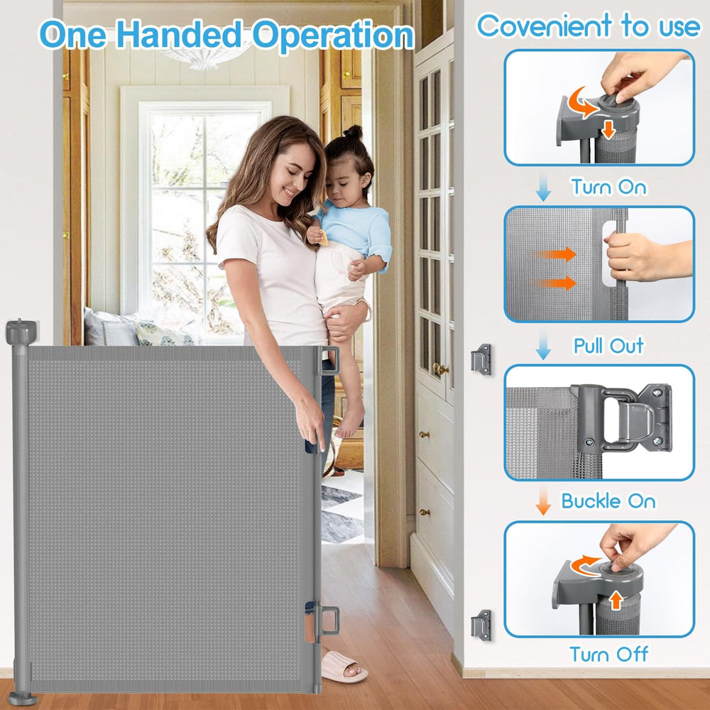 EZIGO durable soft mesh gate withstands daily use in busy homes.