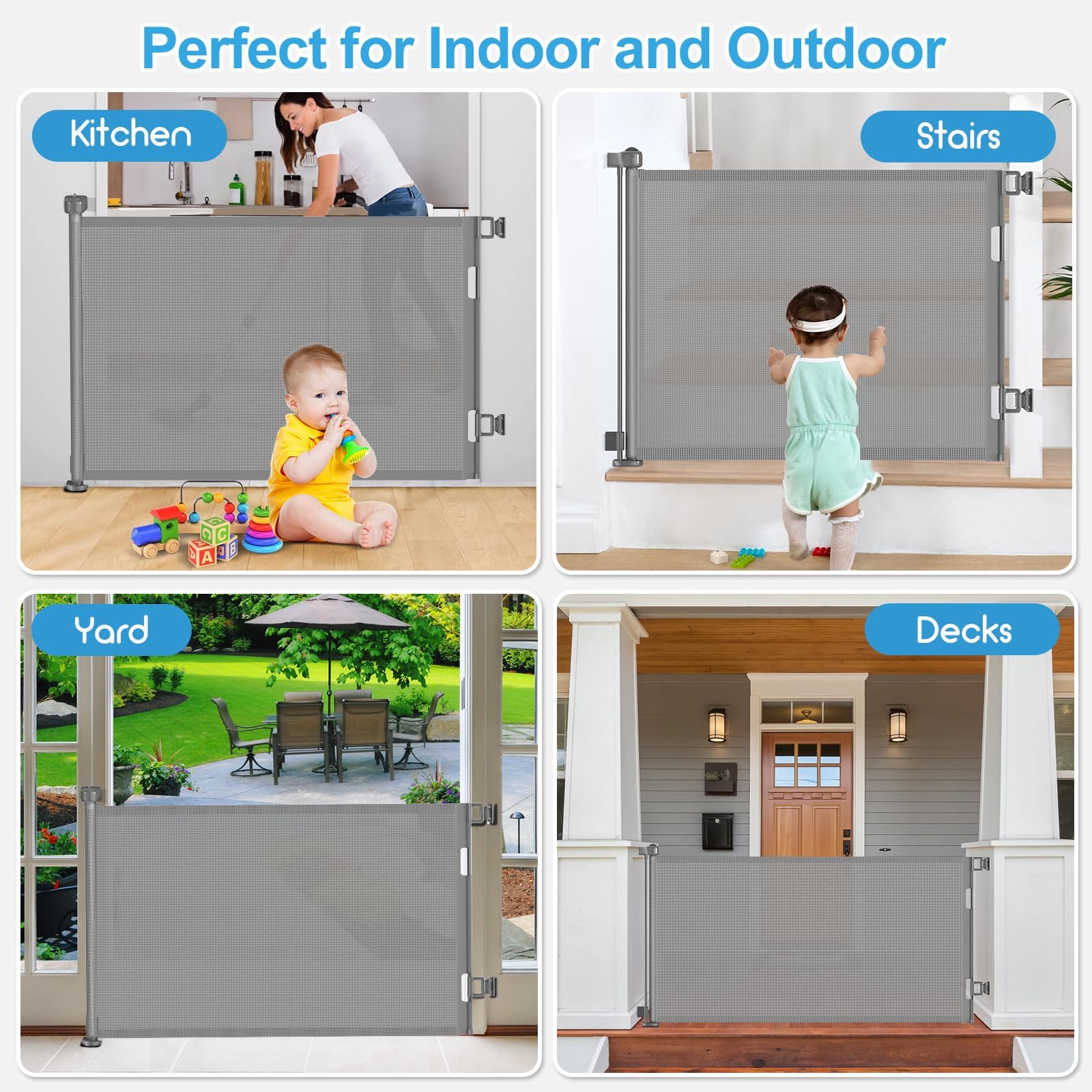 EZIGO easy-clean mesh gate resisting wear during active use.