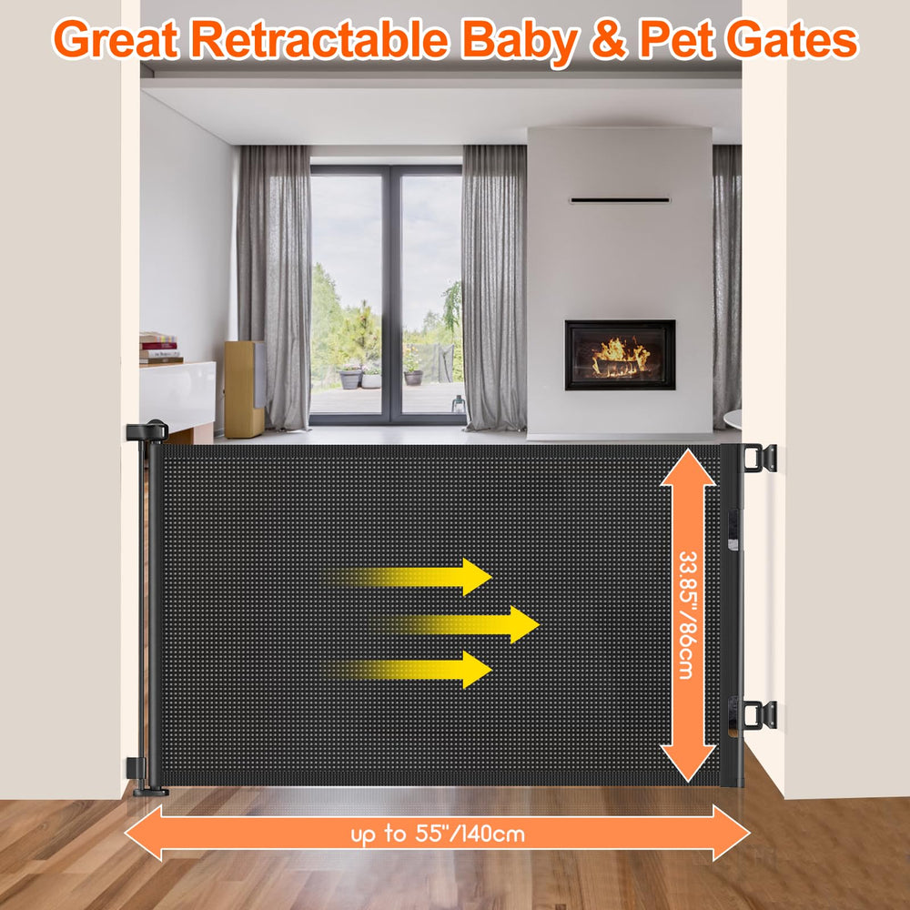 EZIGO extra wide gate extended to 55 inches for large openings.