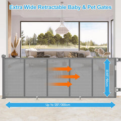 EZIGO extra-wide gate mesh close-up shows durable, easy-clean fabric.