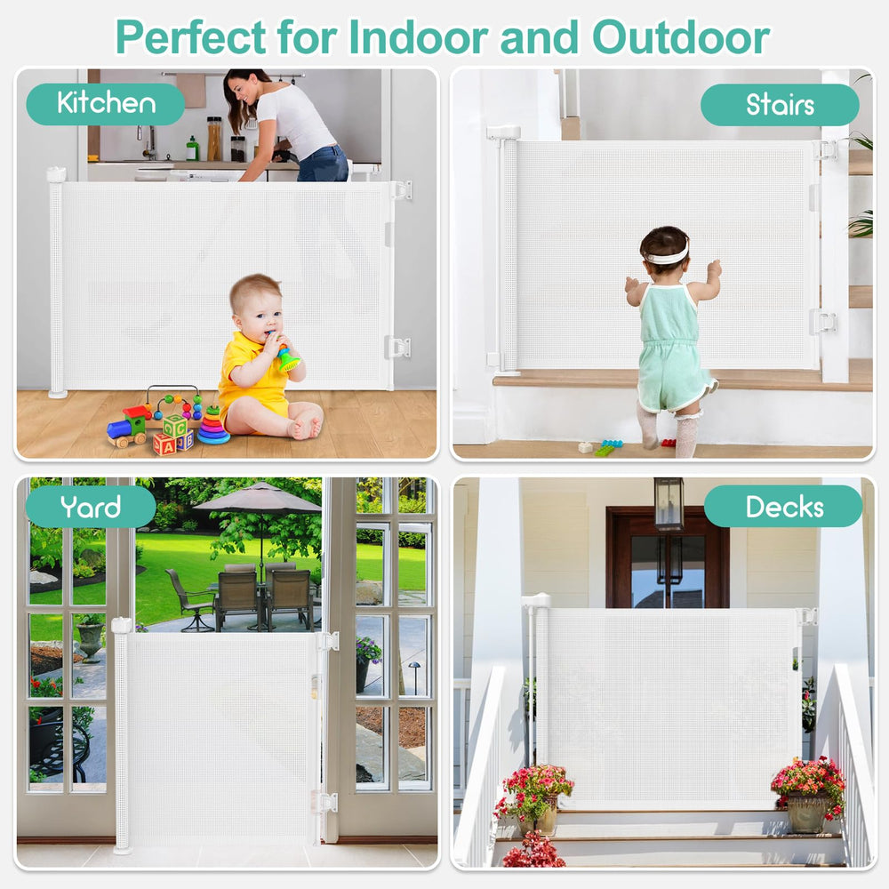 EZIGO gate at a staircase helps keep kids and pets safe.