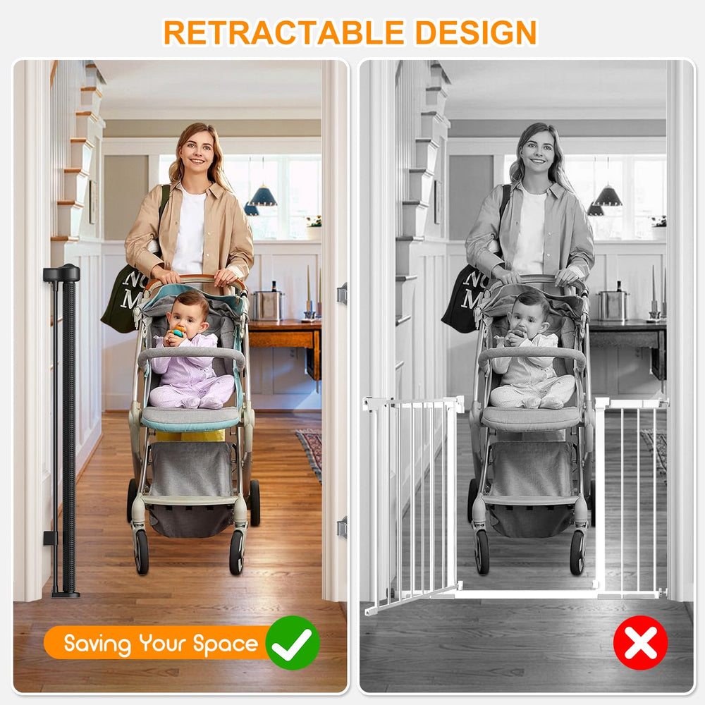 EZIGO porch hallway setup showing retractable gate in position