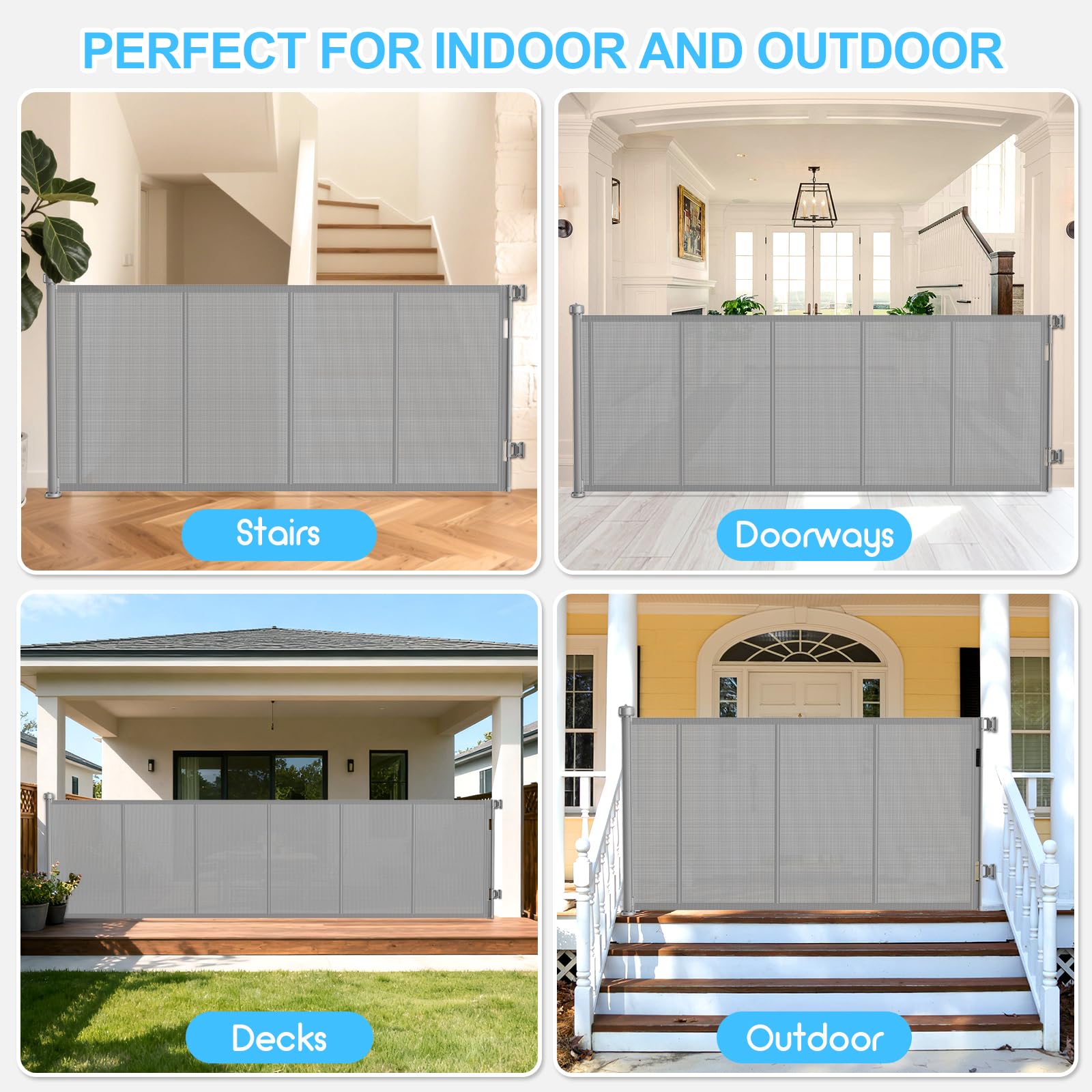 EZIGO gate rolled up compactly for easy storage.