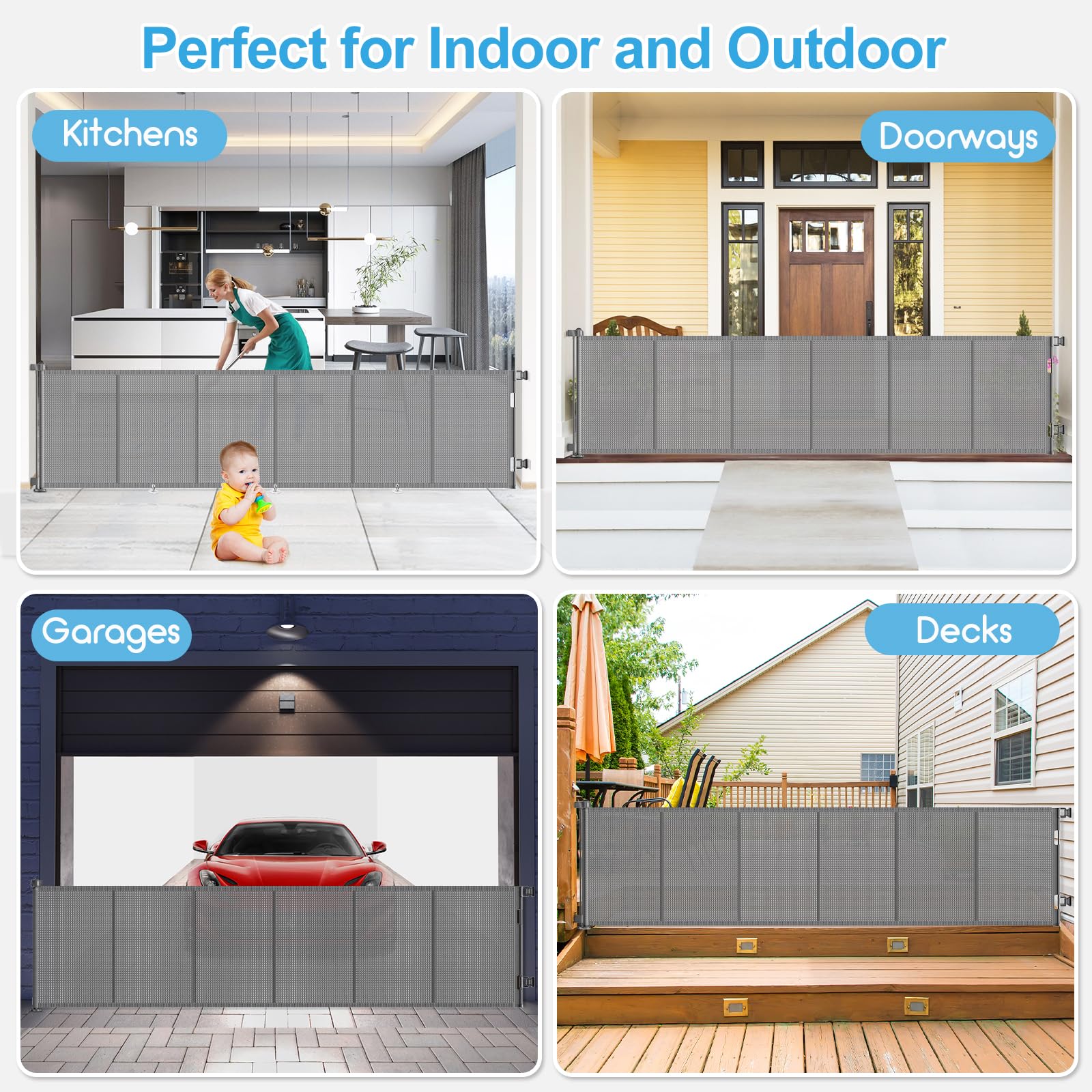 EZIGO gate fully retracts when not in use to save space.