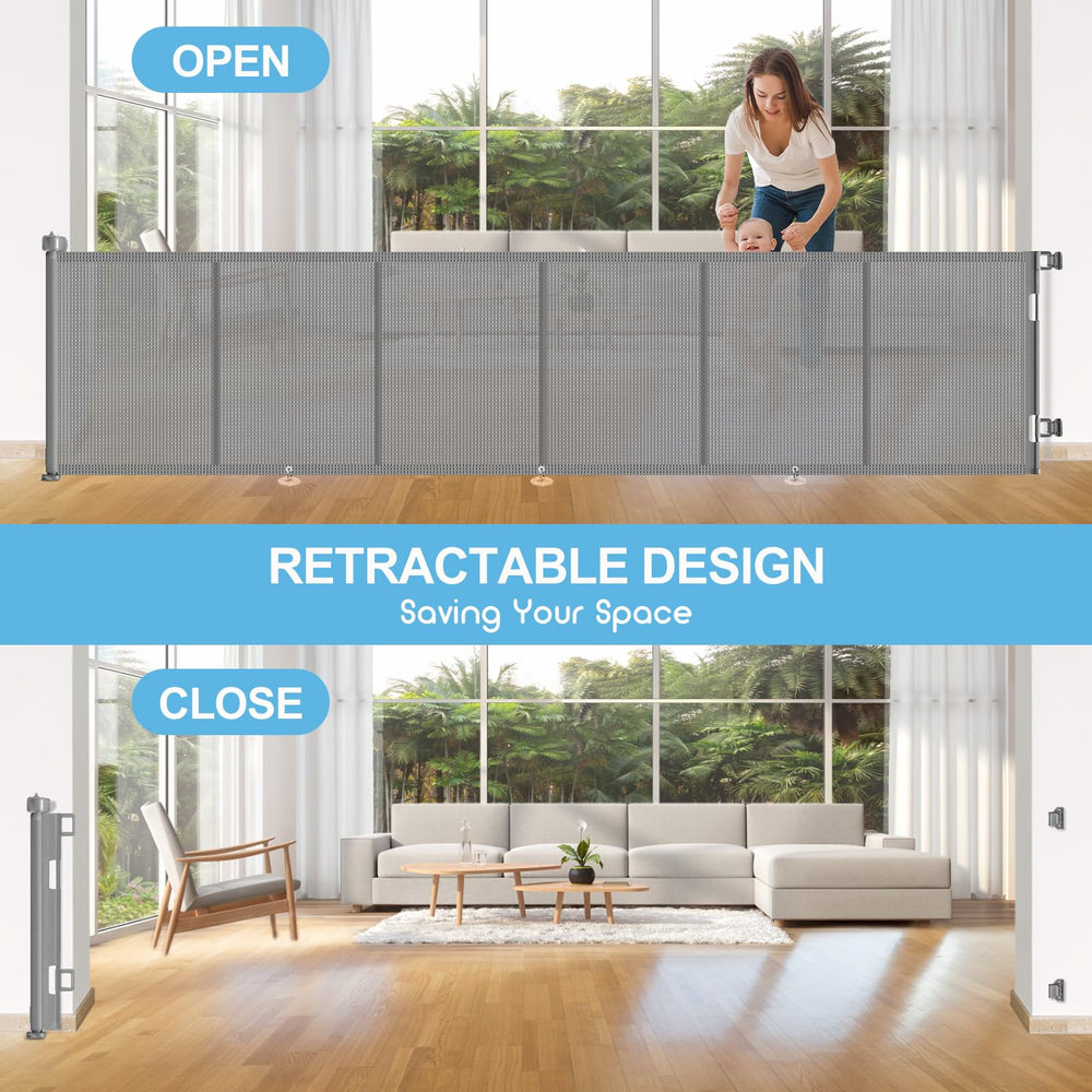 EZIGO large-opening gate fits wide spaces while keeping pets and kids contained.