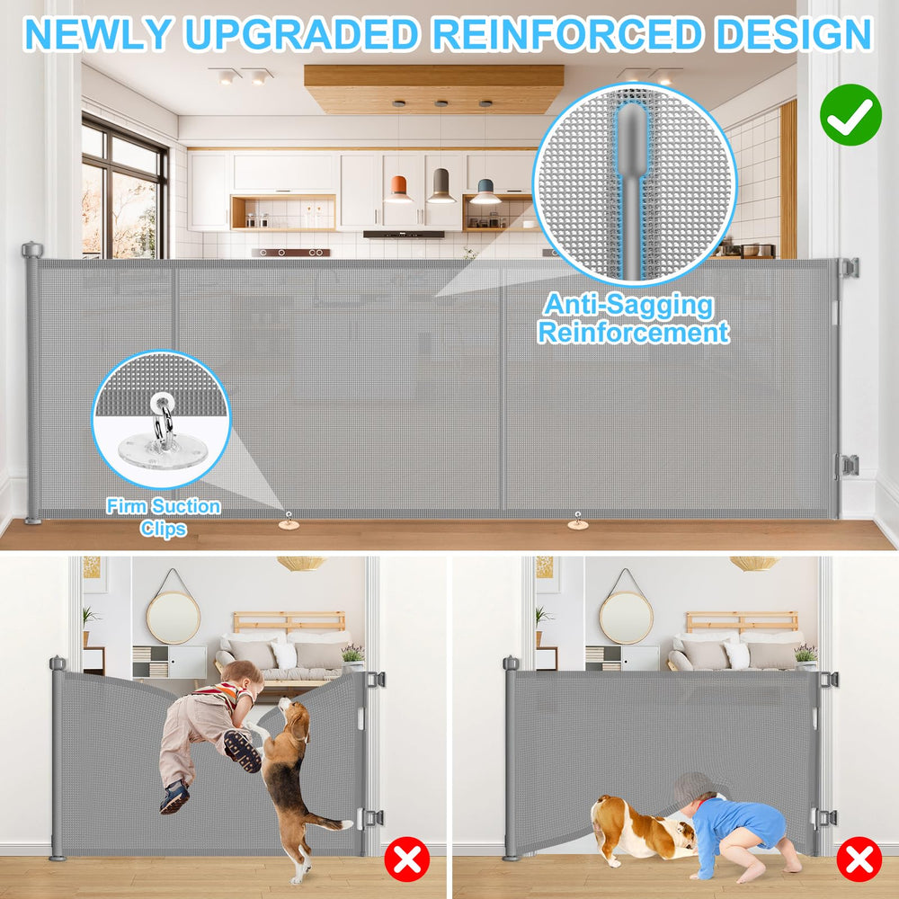 EZIGO mesh gate detail reveals smooth edges and snag-free operation.