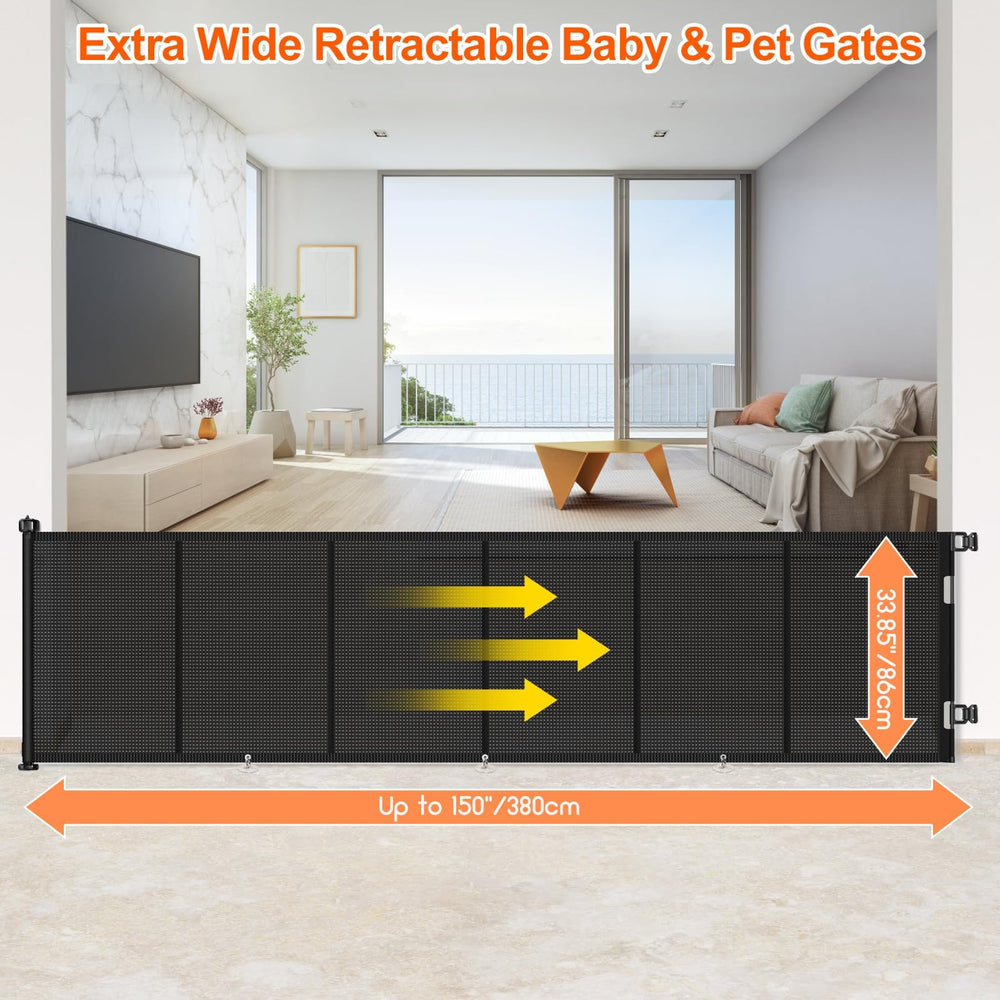 EZIGO retractable gate adjustable opening lets you tailor barriers to your doorway.