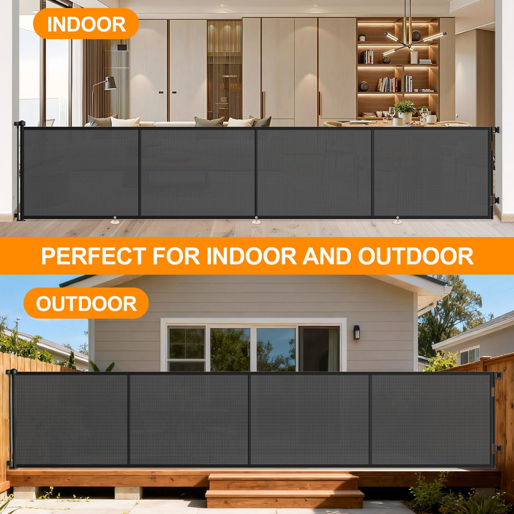 EZIGO retractable gate rolled up neatly, saving space when not in use.