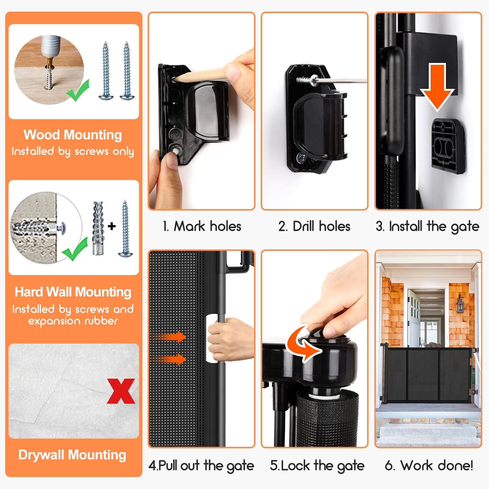 EZIGO sleek black gate complements modern home interiors