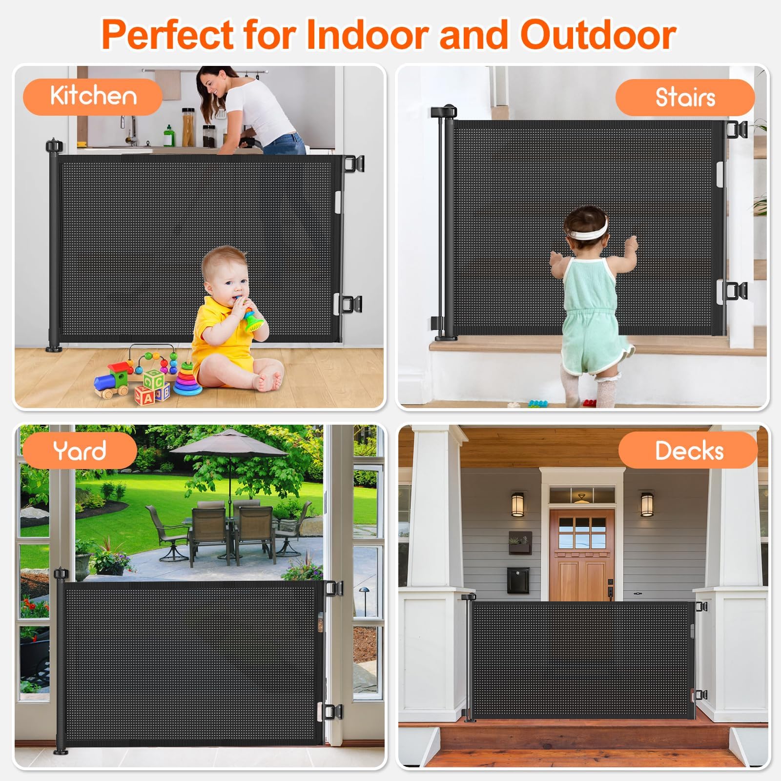 EZIGO spacious gate covers large openings, giving kids room to explore safely.