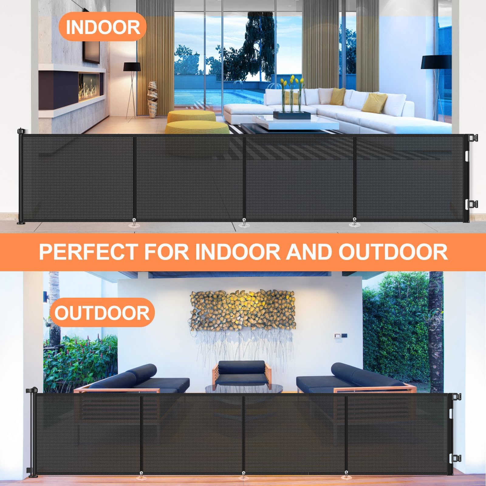 EZIGO stylish black gate blends with décor while keeping kids and pets safe
