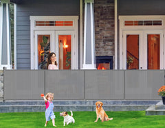 EZIGO upgrade 180inch retractable gate extended to cover wide openings for safe play.
