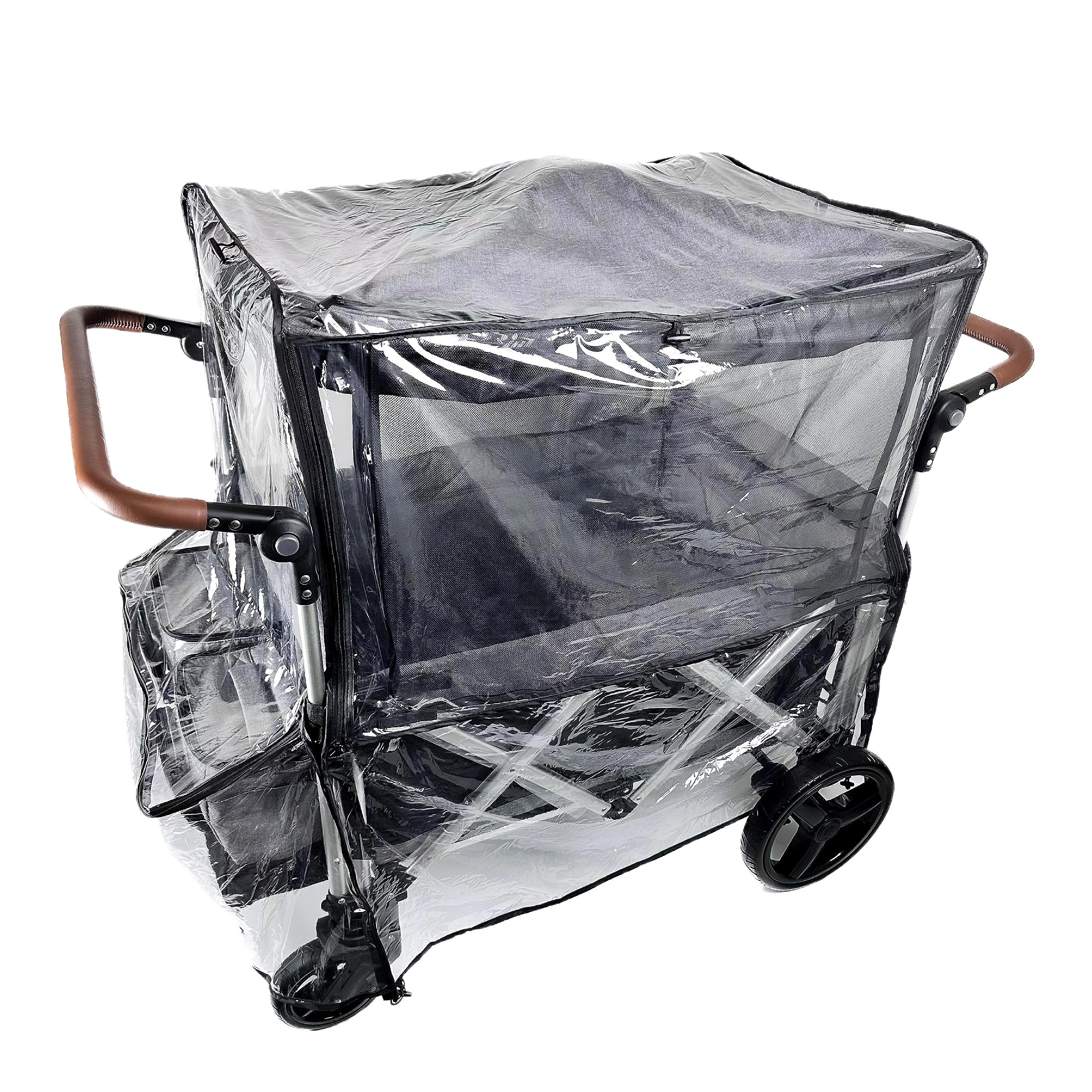 Ezkindheit big stroller rain cover side mosquito net provides ventilation and insect protection.