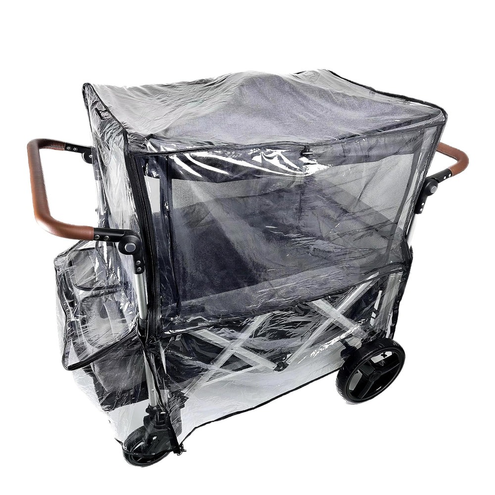 Ezkindheit big stroller rain cover side mosquito net provides ventilation and insect protection.