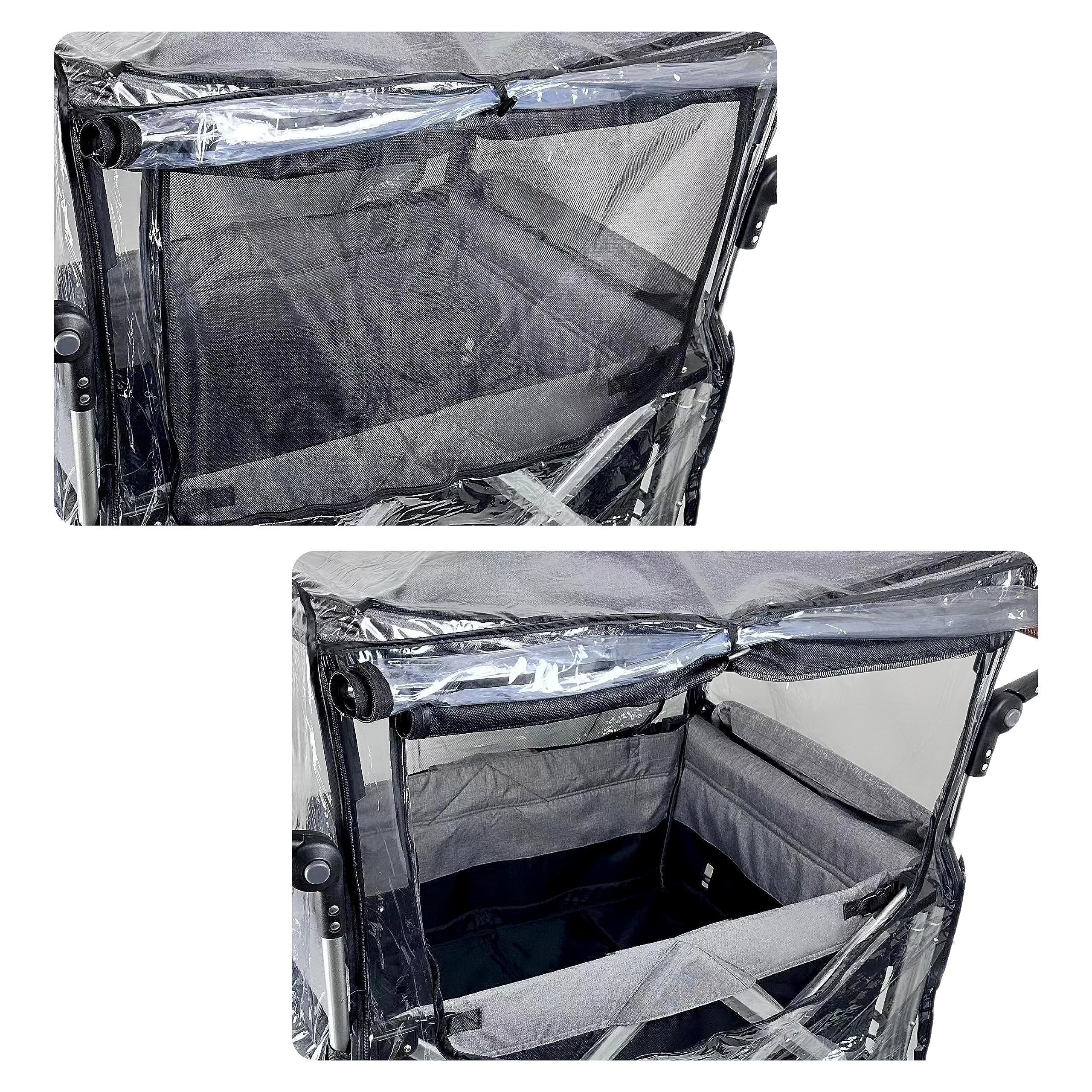 Ezkindheit rain cover front zip storage opening for quick access.