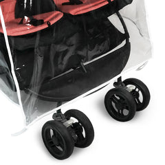 Ezkindheit rain cover with side ventilation windows provides breathable protection from rain.