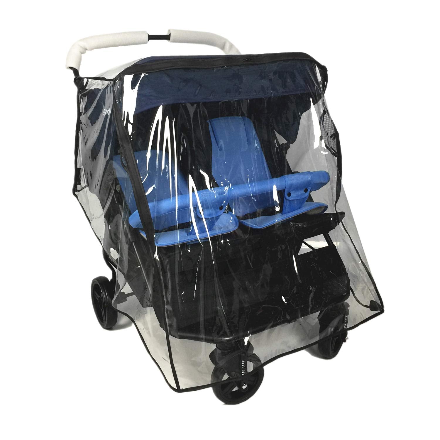Ezkindheit stroller rain cover front view protects kids from rain on walks