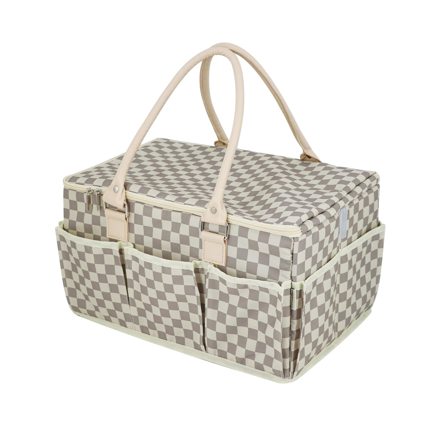 EZLuxeHome diaper caddy side pockets give quick access to wipes and creams