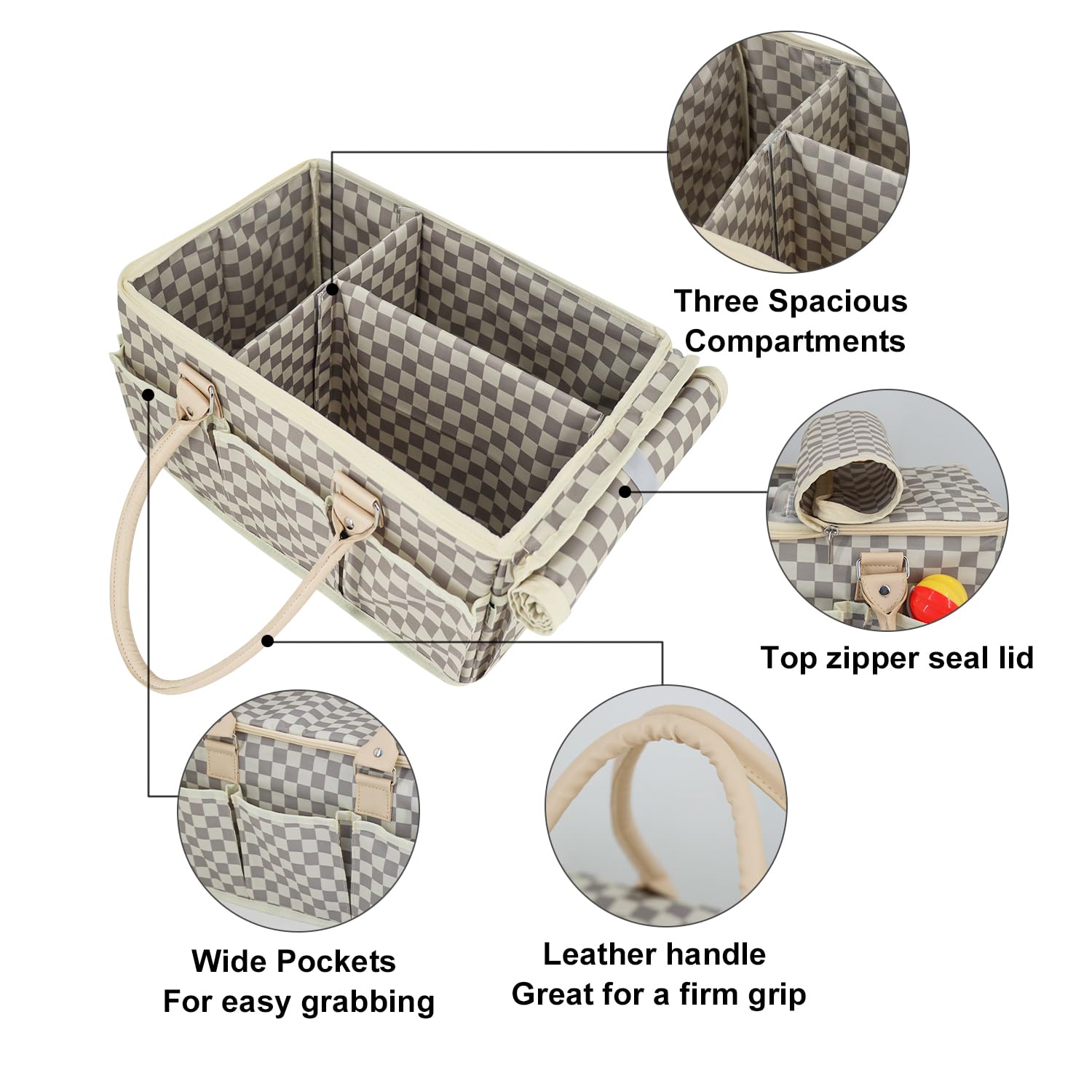 EZLuxeHome diaper caddy top lid blocks dust while you reorganize