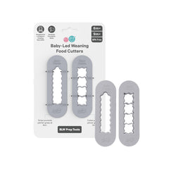 ezpz Baby-Led Weaning Cutters front view in pewter for easy BLW meal prep