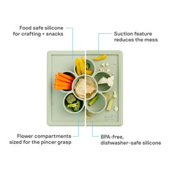 ezpz Mini Play Mat Sage flower compartments for crafts and sorting