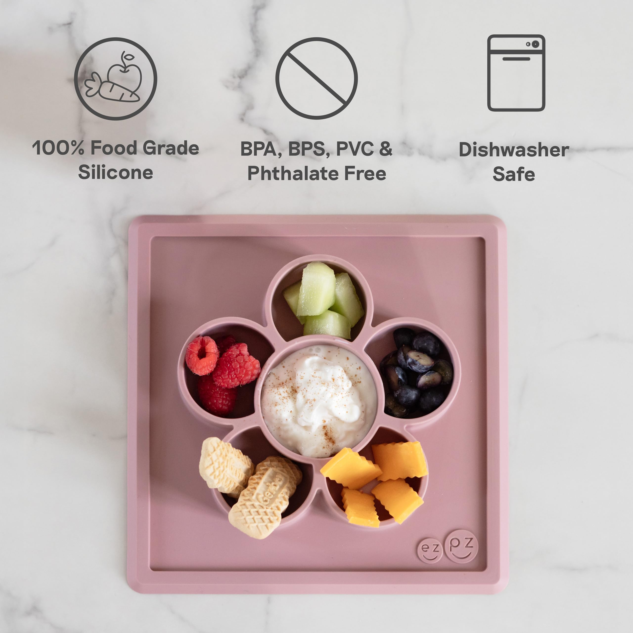 ezpz Mini Play Mat Sage packed in reusable bag for on-the-go use