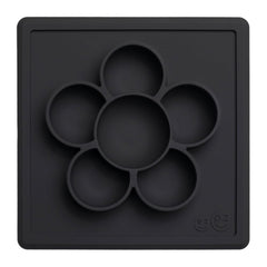 ezpz Mini Play Mat slate base keeps surfaces clean during toddler meals.