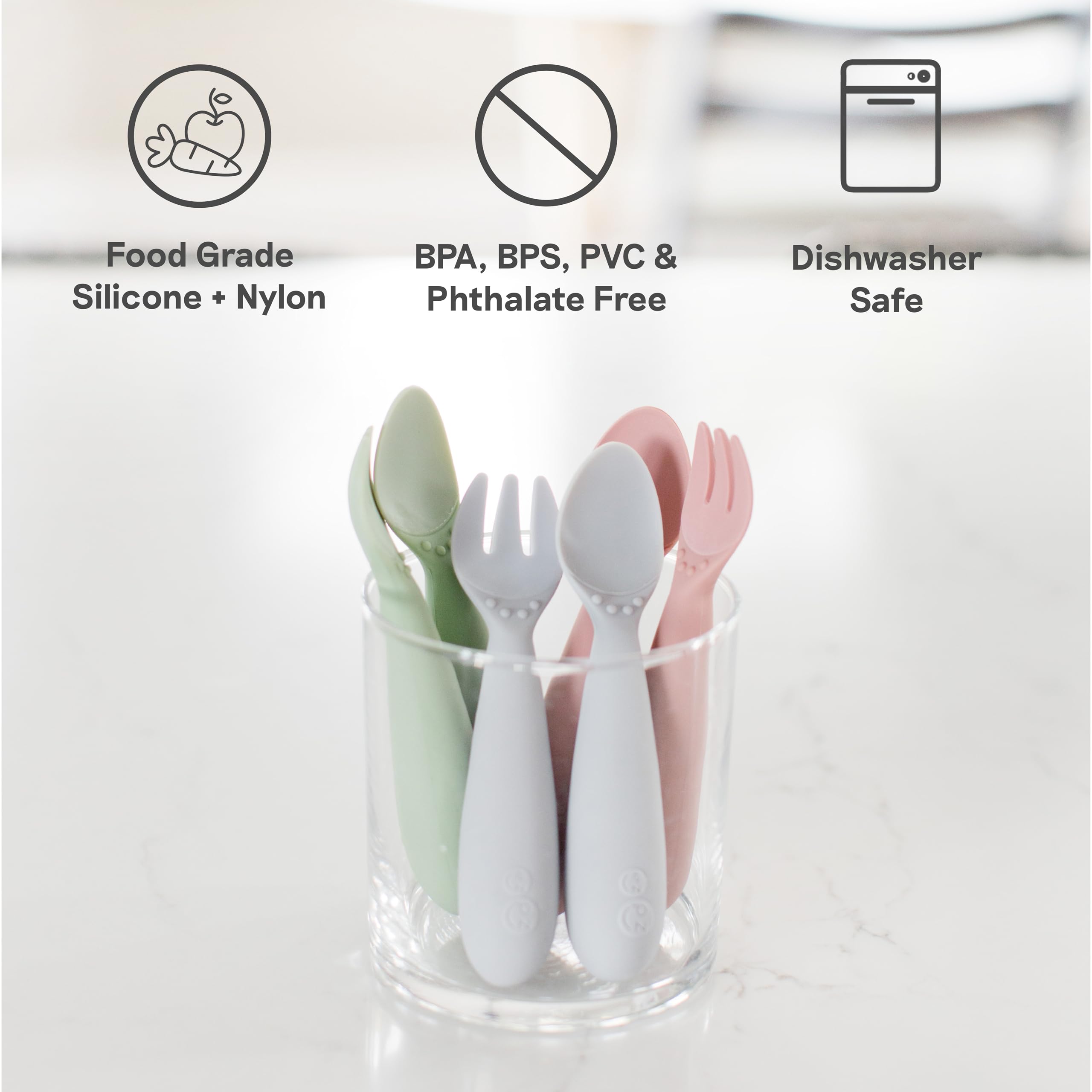 ezpz mini-utensils sturdy head ready for scooping and piercing