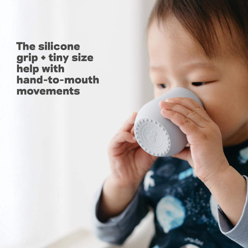 ezpz Tiny Cup Sage silicone is BPA-free and food-grade for safe use.