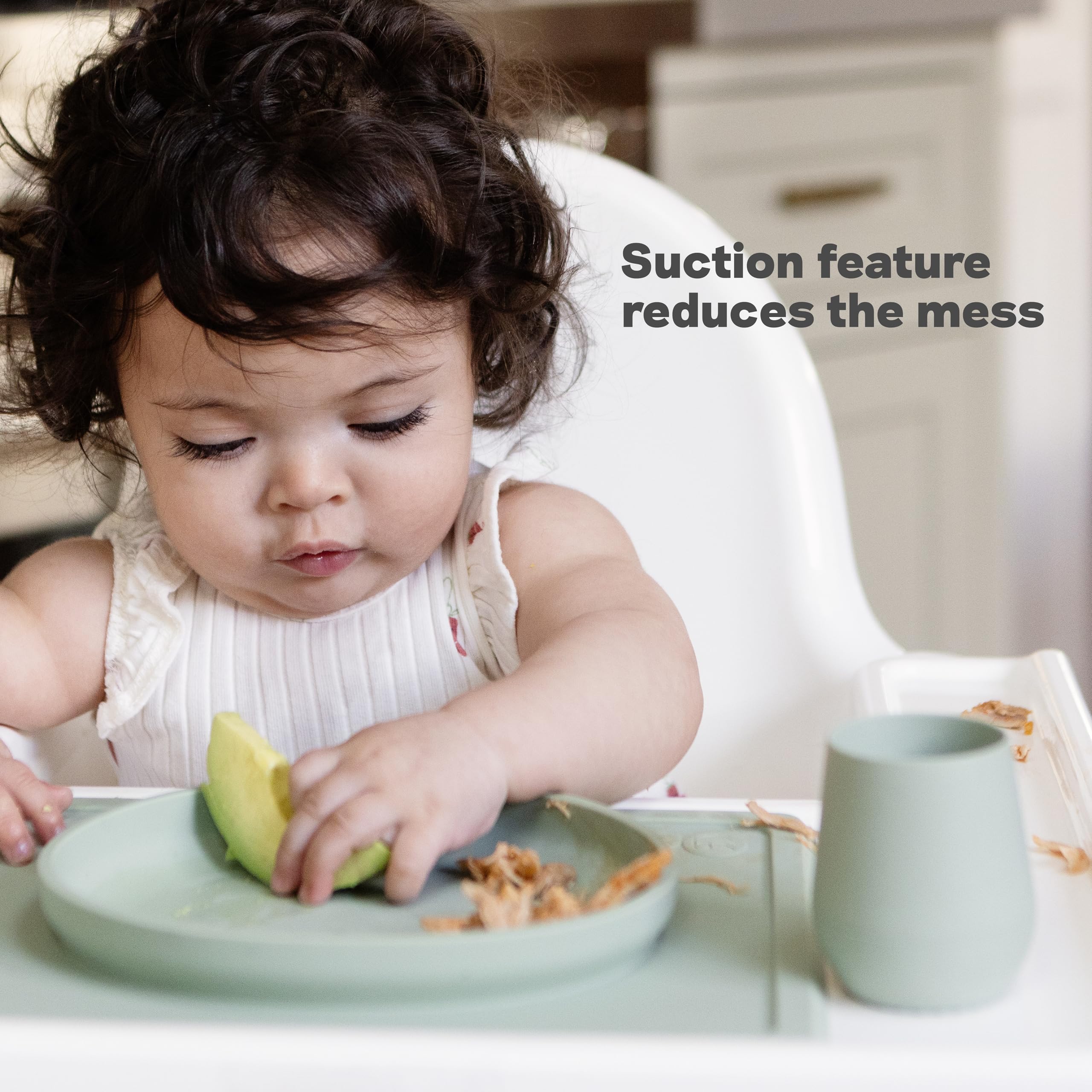 ezpz Tiny Plate blue dishwasher-safe for easy cleanup after meals
