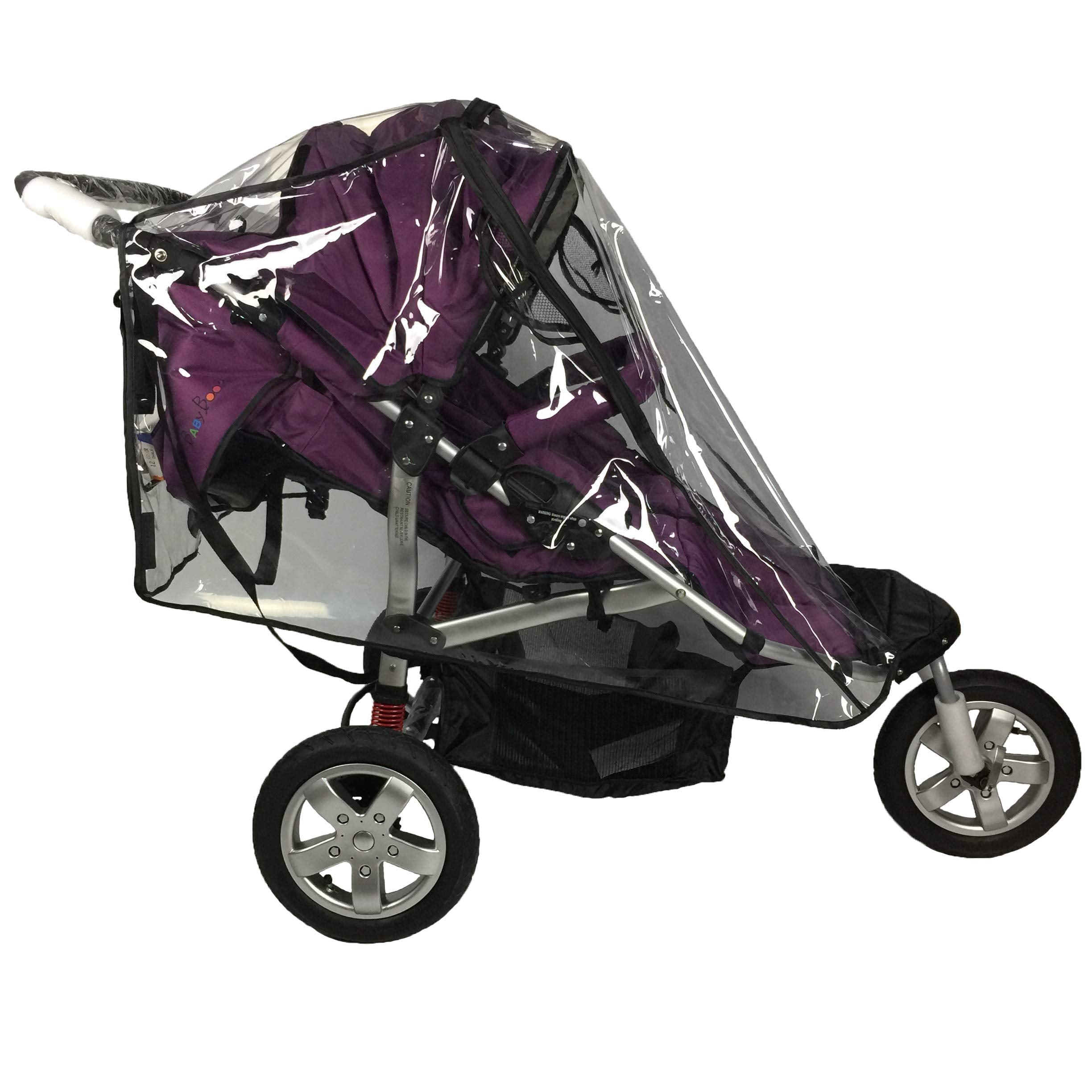EZTongPin rain cover back pockets store essentials for on-the-go parents.