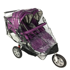 EZTongPin rain cover double stroller side view shows universal fit.