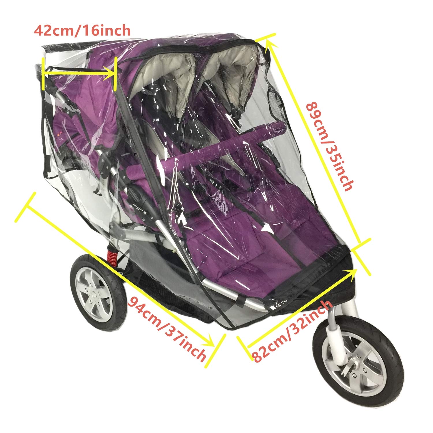 EZTongPin rain cover window demonstrates clear visibility and quick access.