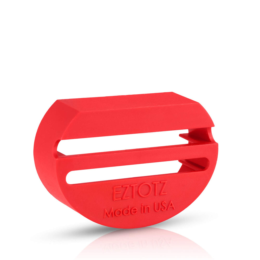 EZTOTZ BuckleShield universal-fit clip close-up for quick childproofing.