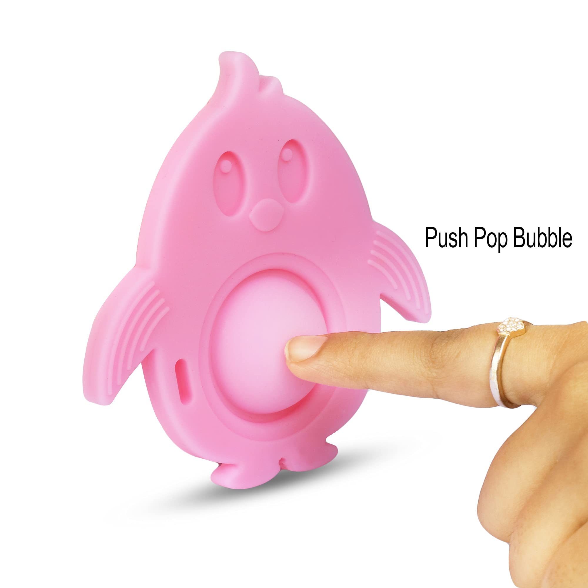 EZTOTZ Popz teether dimple-pop close-up highlighting reusable silicone fun
