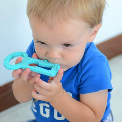 EZTOTZ Teething Key USA-made label emphasizes safe materials and local manufacturing.