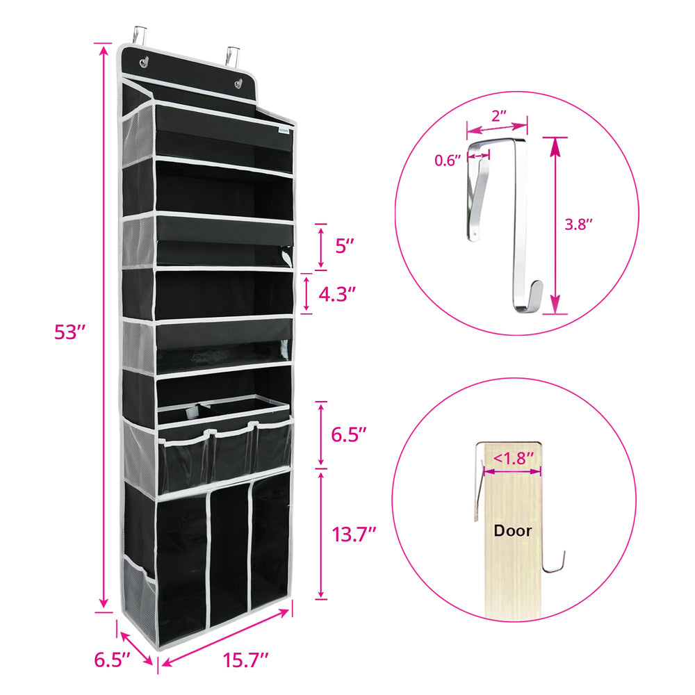 EZVERY easy installation with two hooks; no tools required.